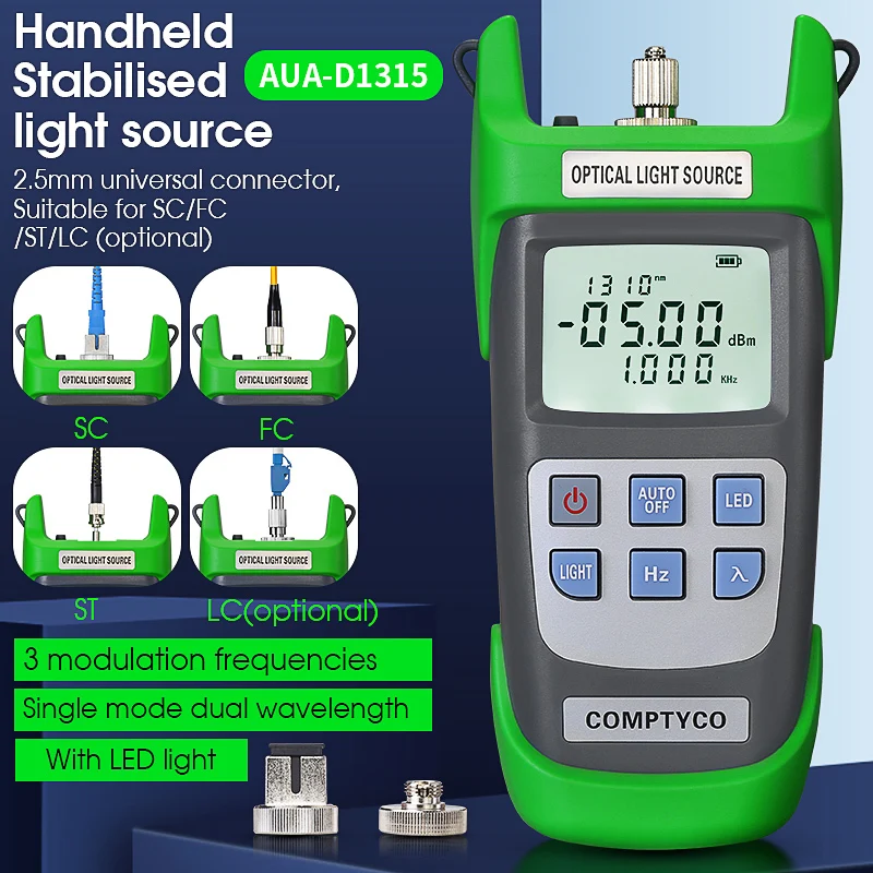 AUA-D1315 Optical Fiber Stable Light Sourse Optical Power Emitting Light Source 270/1000/2000Hz Single Mode 1310/1550nm