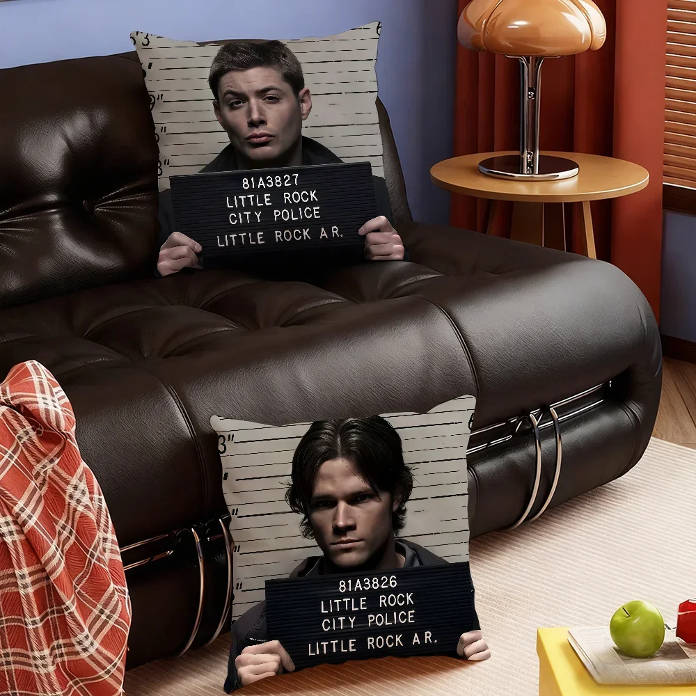 TV Dean Winchester and Sam Winchester cushion cover Soft Smooth Pillow Case Hidden Zipper Washable Decorative Couch Office Gift