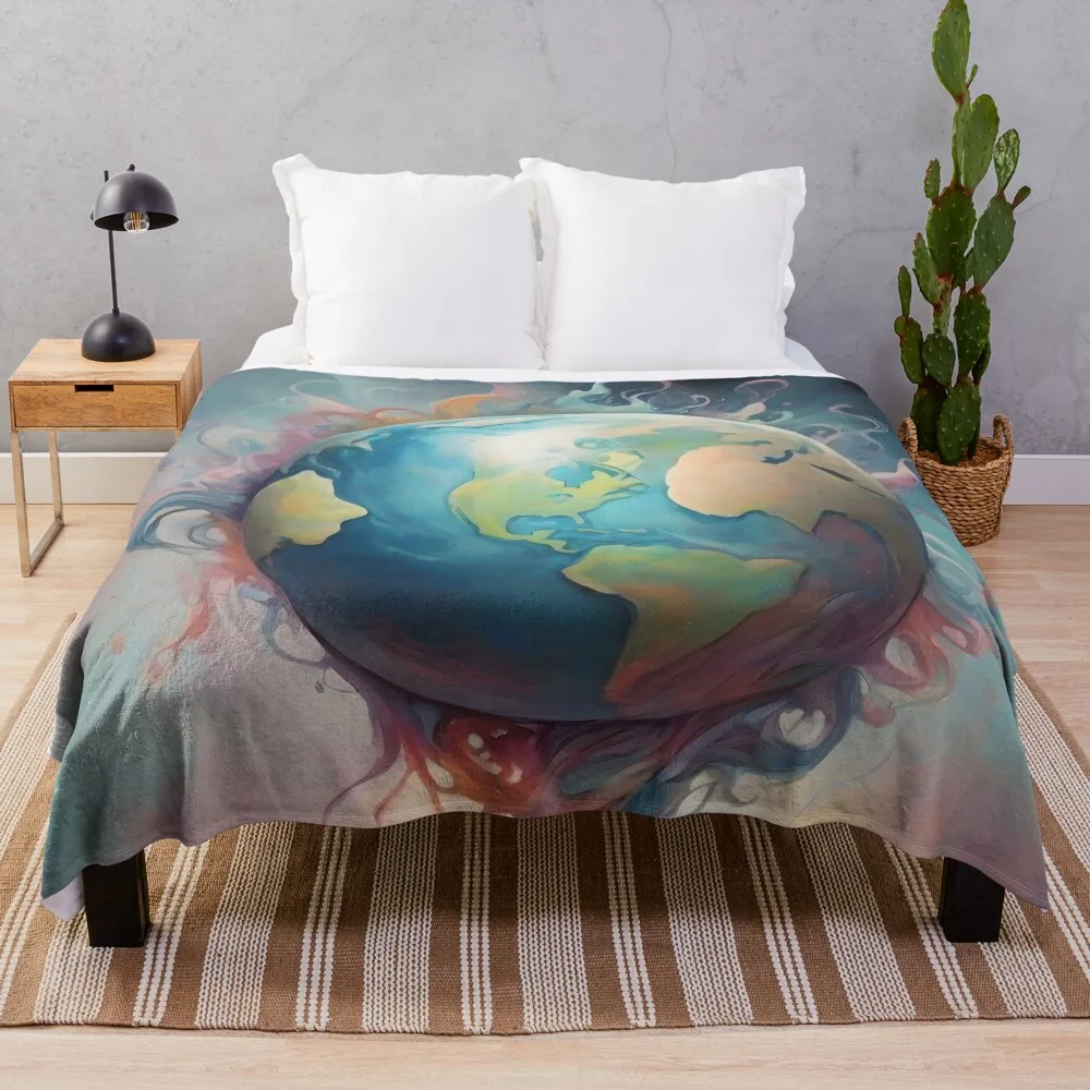 

Earth Nature Landscape Surreal Art Throw Blanket Decorative Beds Kid'S Blankets