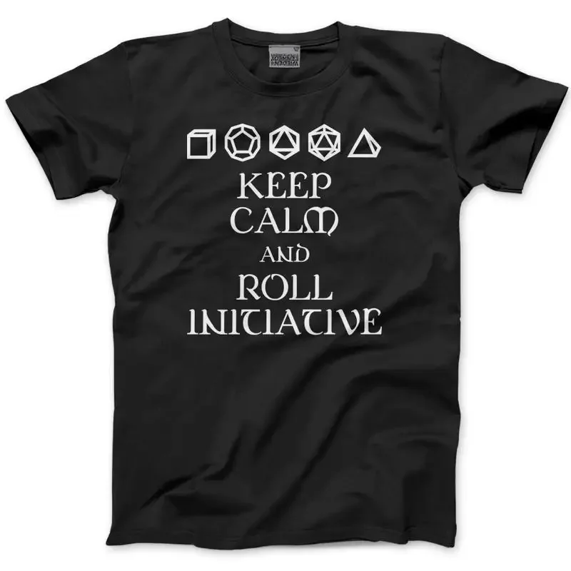 Keep Calm And Roll Initiative Mens T Shirt Dragons Dnd Dice D Gamer