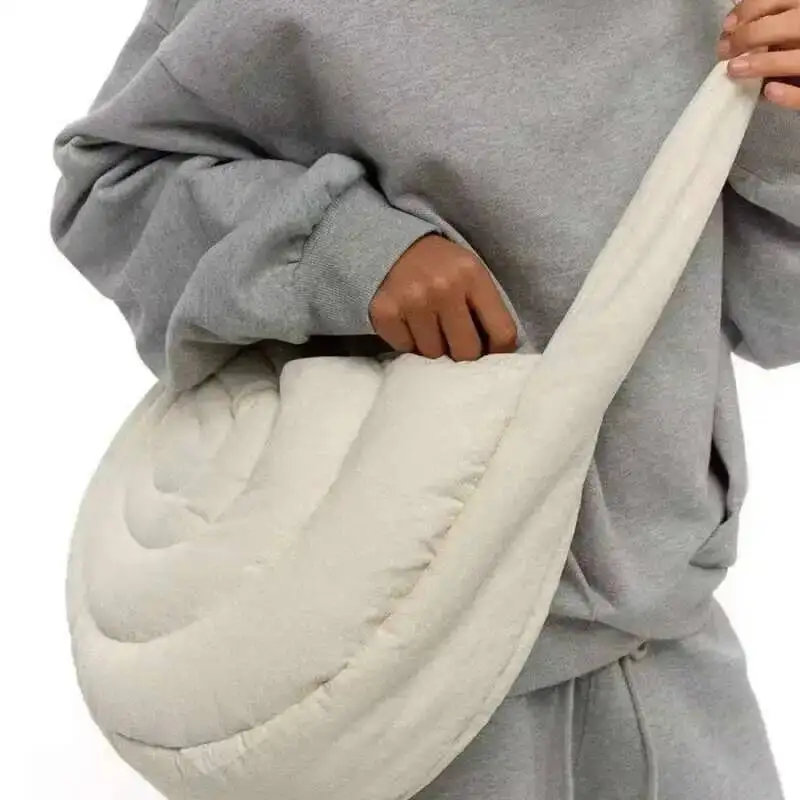 Creamy-Wanimee FS Bolsos de mano acolchados suaves para mujer, bolso informal de hombro Y2k, bolso cruzado estético que combina con todo, Anime