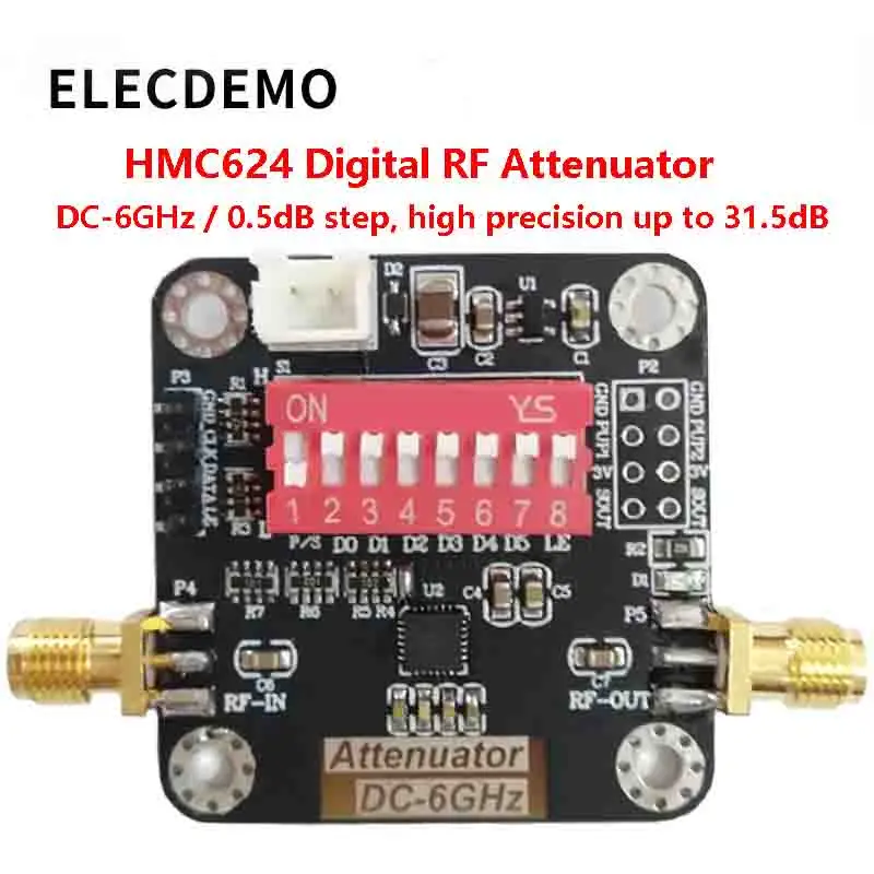 Digital RF Attenuator Module, 0.5dB Step, 31.5dB Range, DC-6GHz, High Accuracy, Low Loss,  Wideband HMC624