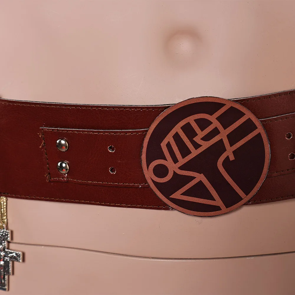 2024 Movie The Crooked Man Cosplay Hellboy Belt PU Leather Hallowmas Party Carnival Role Play Props Cosplay Outfits Accessories