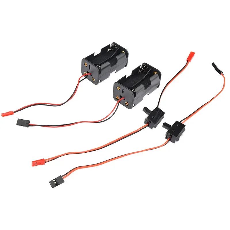 HPXGRC 4xAA Battery Box with On/Off Switch, Futaba/JR/JST Compatible for RC Airplane Car Boat