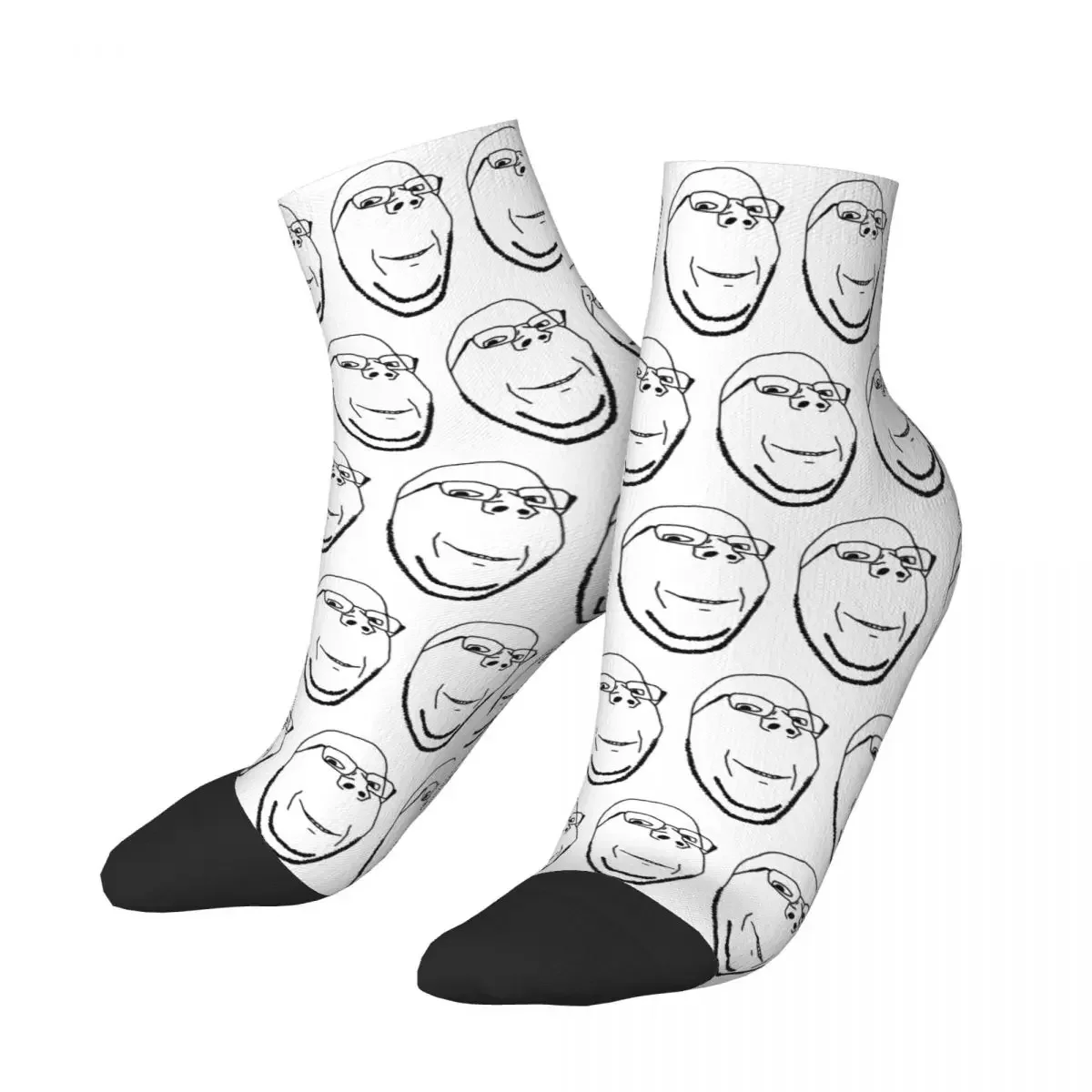 Smiling Wholesome Wojak Soyjak Socks Harajuku Sweat Absorbing Stockings All Season Socks Accessories for Man Woman Gifts