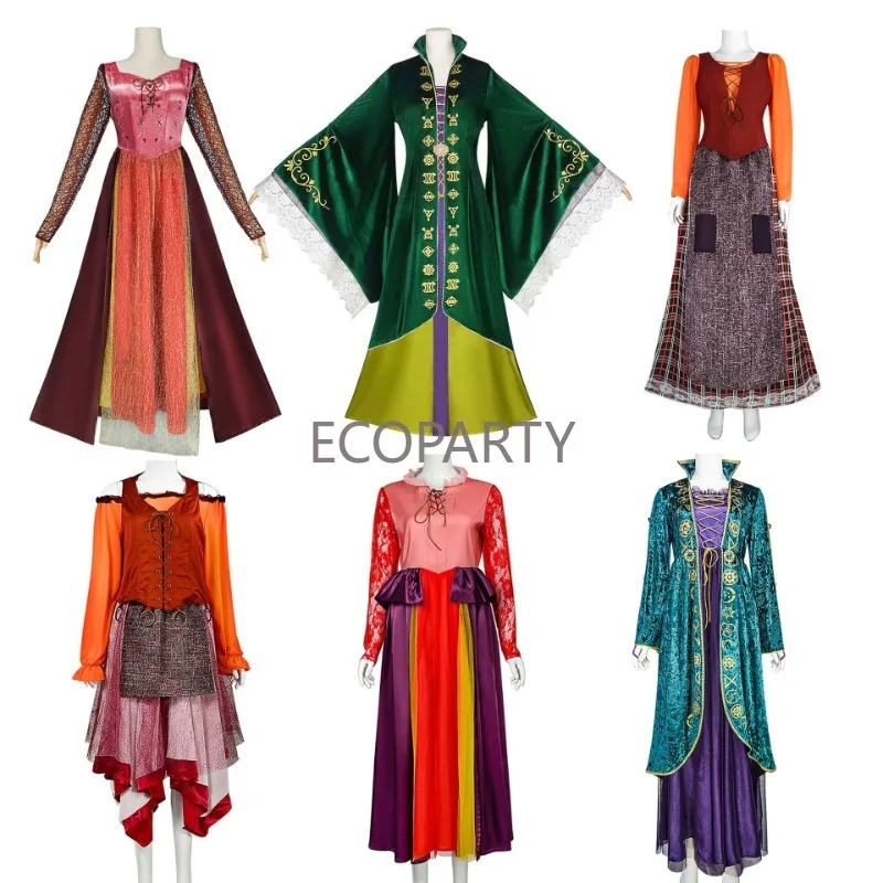 

2023 High Quality Witch Cos Clothing Halloween Sanderson Sarah Stage Performance Cosplay Clothing Halloween Costumes for Women