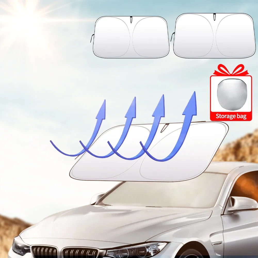Car Sunshade Umbrella Parasol Cars Front Windshield with 360°Rotation Bendable Handle Sunshade Summer Outdoor Protection