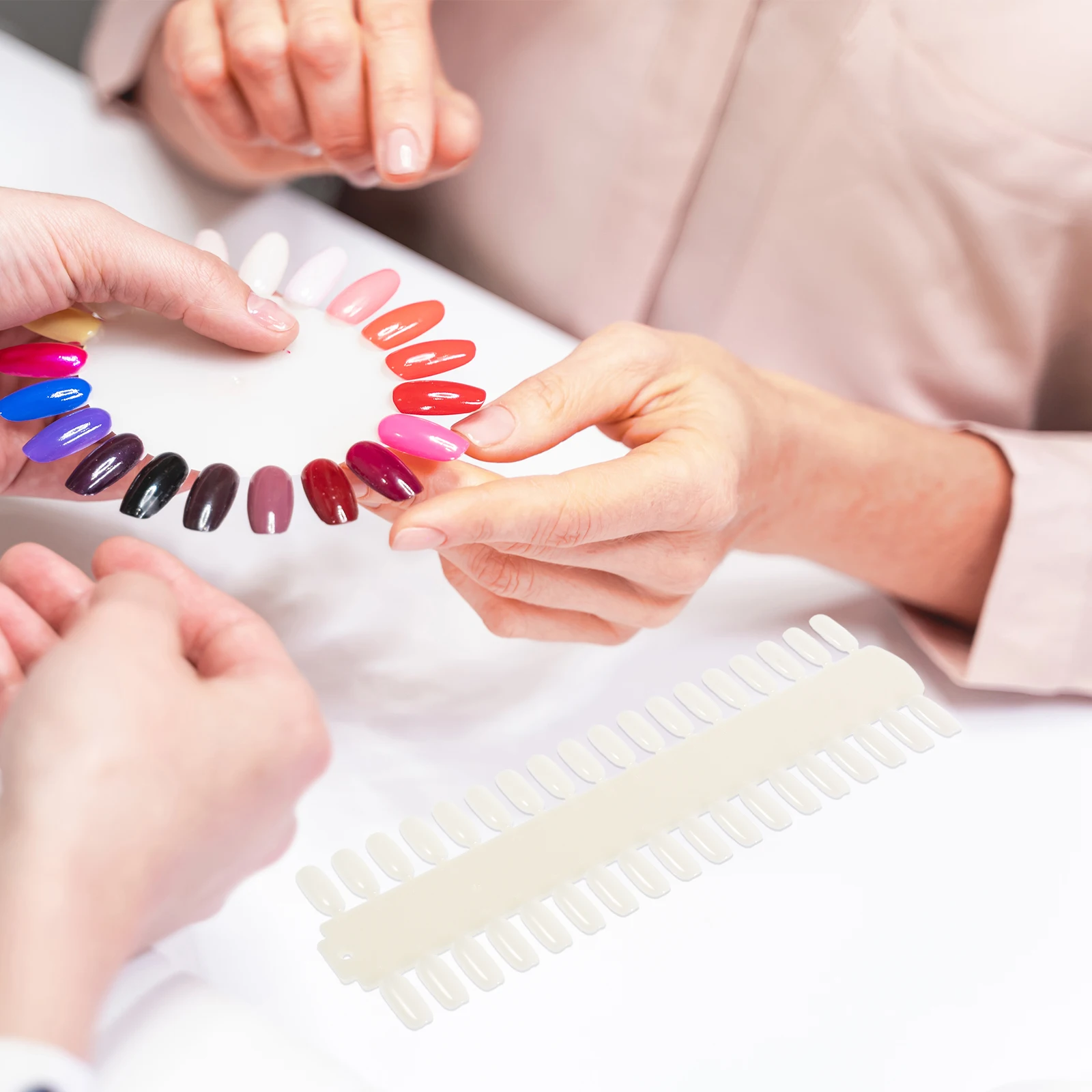 2 stücke Nagel Farbe Display Board 72 Tipps Lange Streifen Einseitige Salon Praxis Palette Langlebig Nail art Display-ständer werkzeug