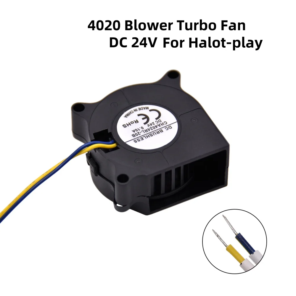 Creativity 4020 24V Cooling Fan Turbo Blower Silent Fan 3D Printer Parts 2Pin DC 24V For halot-play Cooler Blower Part Black Fan