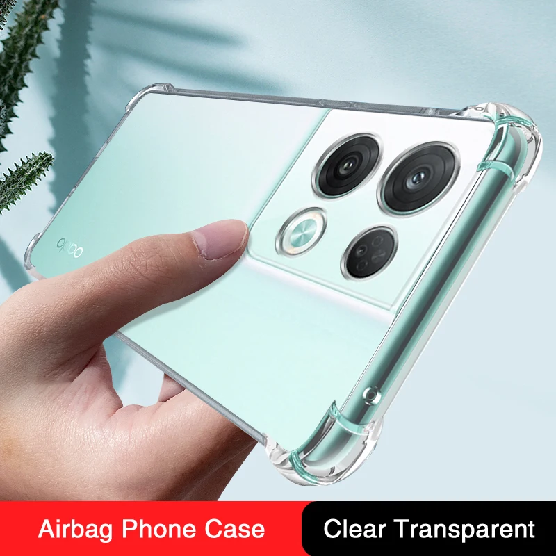 

Transparent Silicone Soft Case for OPPO Reno8 Reno 8 Pro Plus Lite Z 8Pro Pro+ 8Lite 8Z 5G 4G Luxury Airbag Clear Original Cover