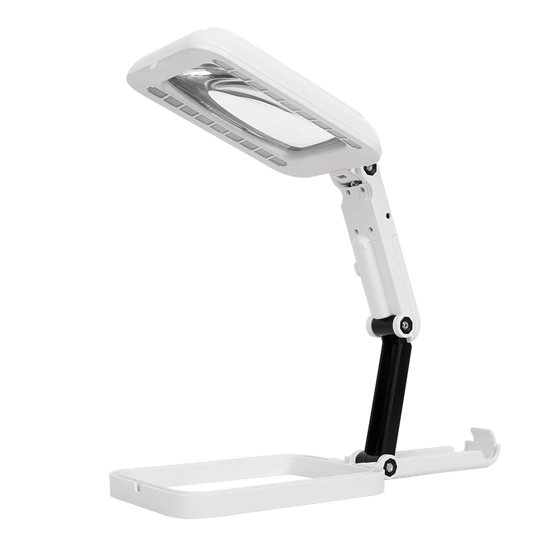 Gafas de aumento con 18 luces LED, lupa óptica plegable portátil, 3X, lupa de mano para niños, lectura