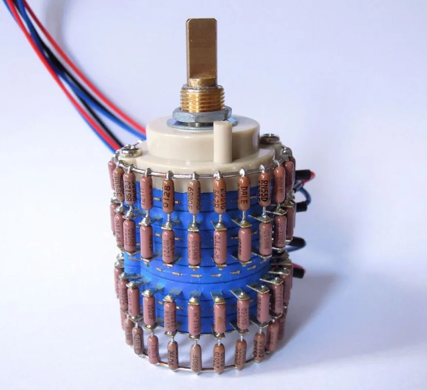 For 24-Step Stereo Audio Volume Potentiometer, L-Type Shaft, 10K/50K/100K/250K