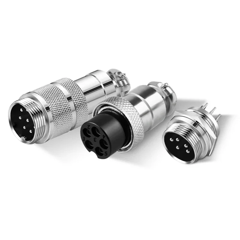 10 Pcs GX12 Aviation Circular Connector 2 Pin 3pin 4pin 5pin 6pin 7pin Male Plug& Female Socket Fixed Rear Nut