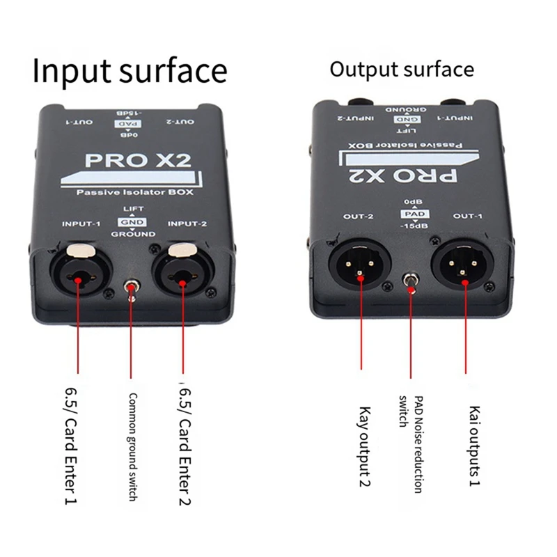 TOP New 2-Way Audio Isolator, Audio Current Eliminator, XLR 6.5, Permalloy Isolator, Mixer Live Broadcast