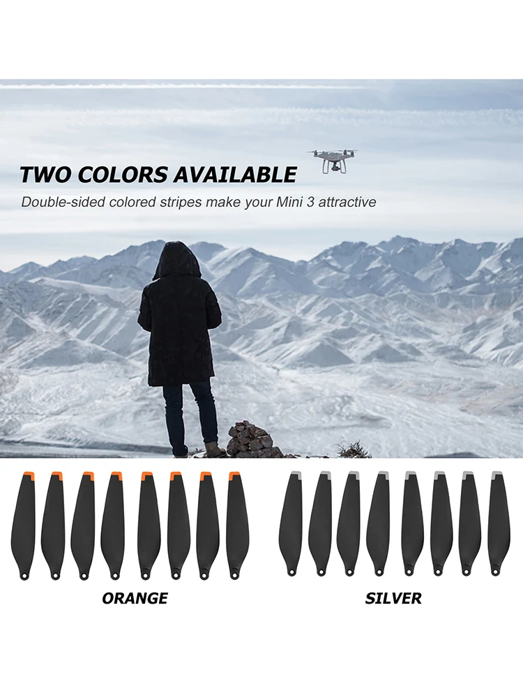 8pcs Drone Blade Props Replacement Mini Propellers with Screw Accessories Propeller Blade Spare Parts Low-Noise for DJI Mini 3