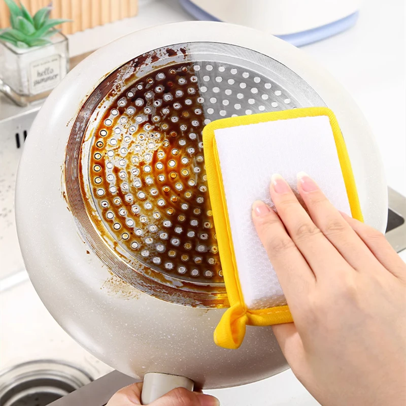 Newest Dishwashing Sponge Reusable Washable Sponges Double Side Magic Sponge Wash Dishes Useful Things for Kitchen Clean Tools