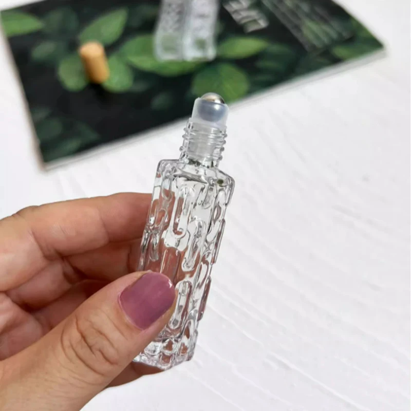 Botella dispensadora de perfume de alta gama, artefacto portátil delicado, mini botella de cuentas de vidrio de aceite esencial, pequeña botella vacía, 1x bola