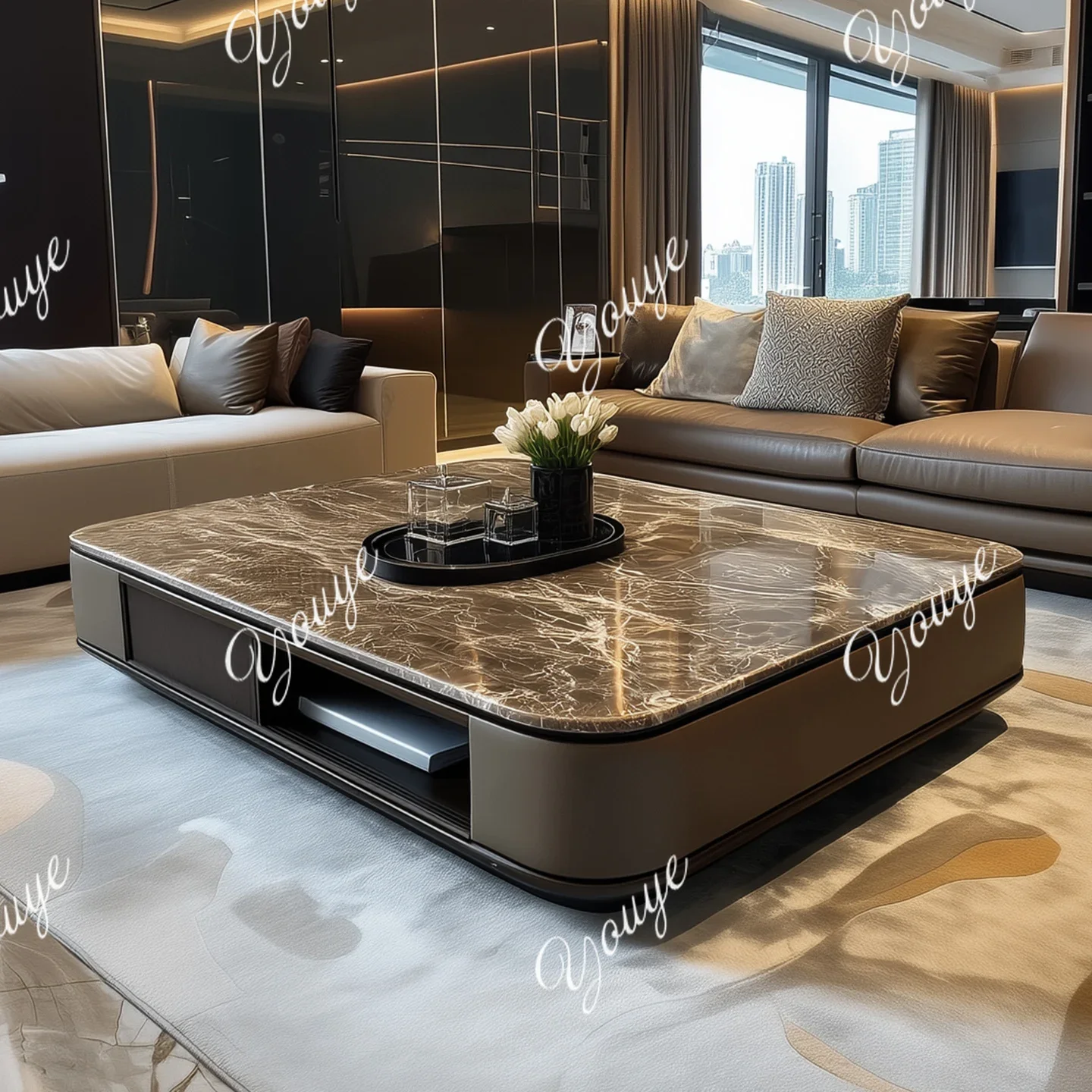 XS Marble Coffee Table Flat Large Apartment New Light Luxury High-end Modern Spot High-end Villa
