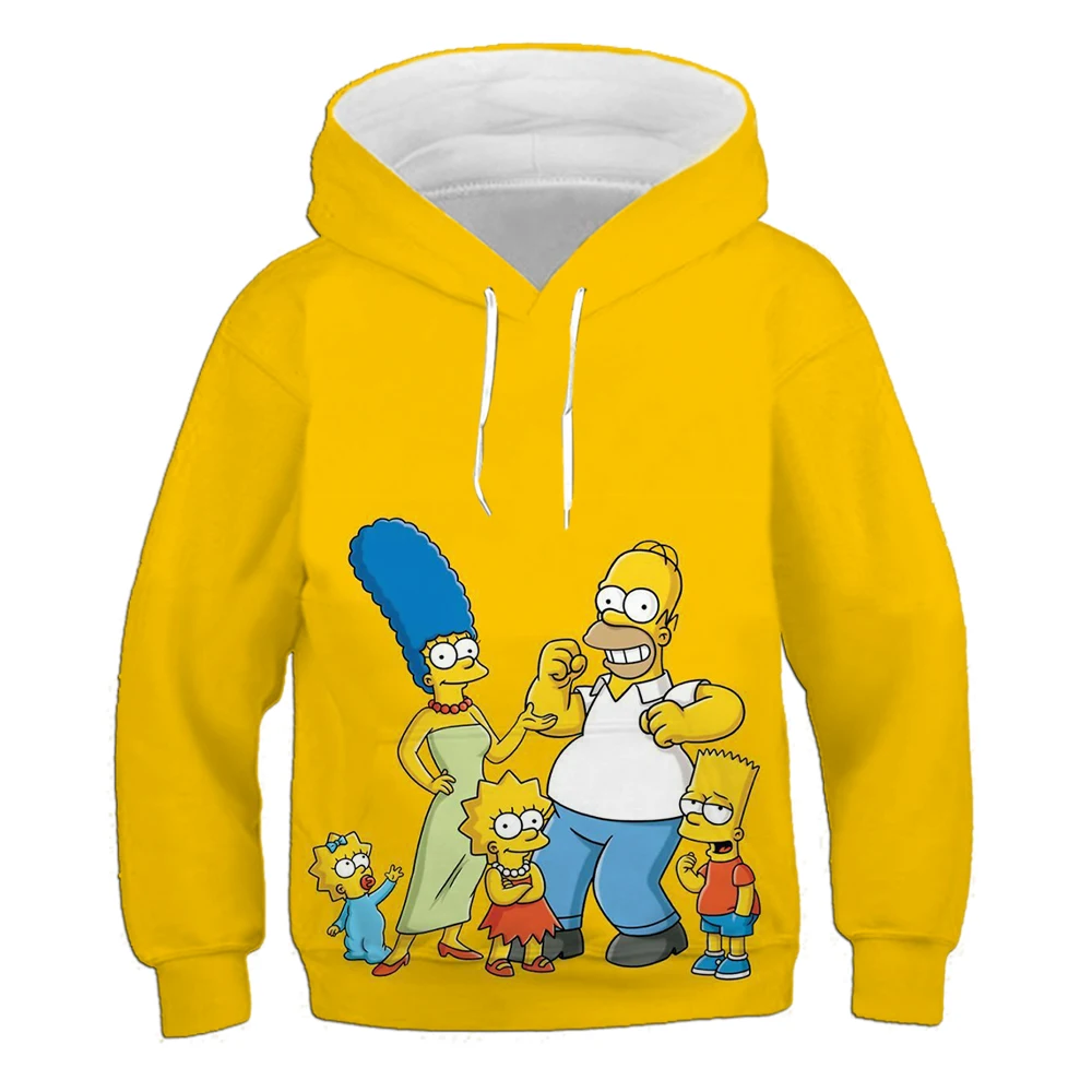 The Simpsons men and women fashion age-reducing cute cartoon print trend play walk play loose outdoor sportswear hoodie