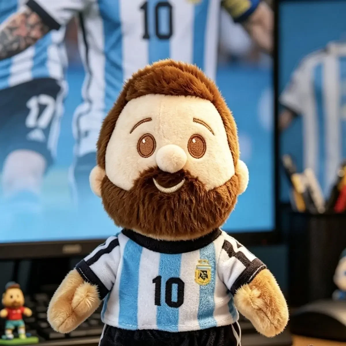 15CM Messi Argentinien Plüschfigur Star-Gedenkmerchandise Cartoon-Anhänger Fan-Sammlerstück Zubehör – Detail 6