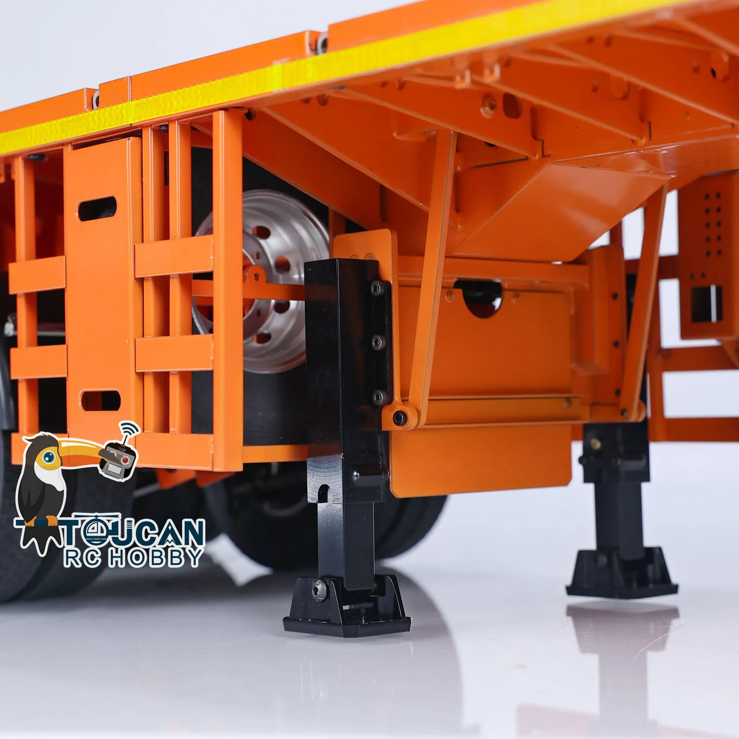 

NOOXION 1/14 RC металлический плоский прицеп, модель, 6 осей, окрашенная, готовая для управляемого трактора, грузовика с сервоприводом, игрушка «сделай сам», TH23097