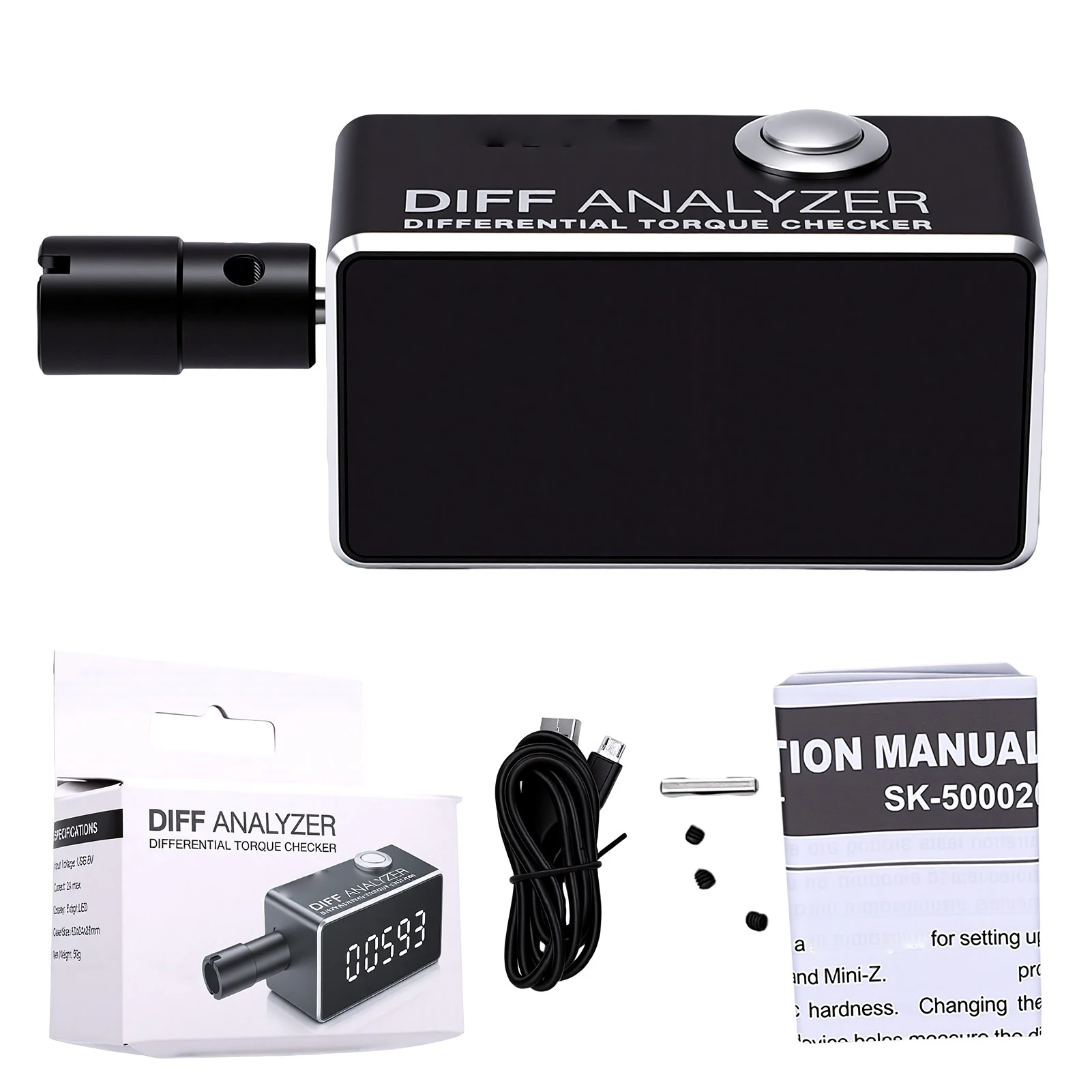 Diff Analyzer Portable Digital Differential Checker for 1/10 Scale RC Cars Mini- Diff Analyzer Digital Diff Tool