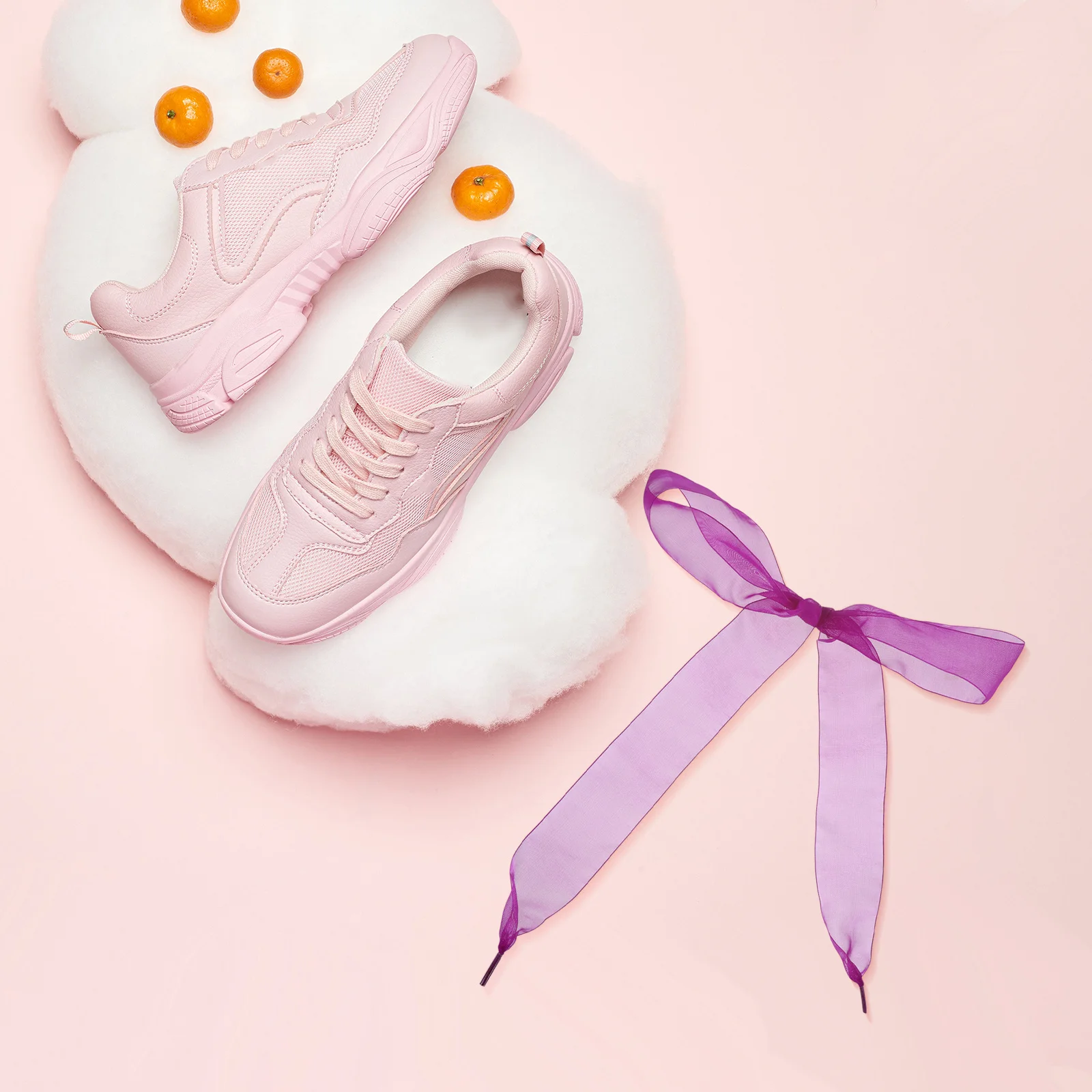 1 Pasang Tali Sepatu Pita Satin Warna Permen Lembut Bahan Sutra Chiffon Tahan Lama untuk Sepatu Sneakers, Hak Tinggi, Sandal Kasual