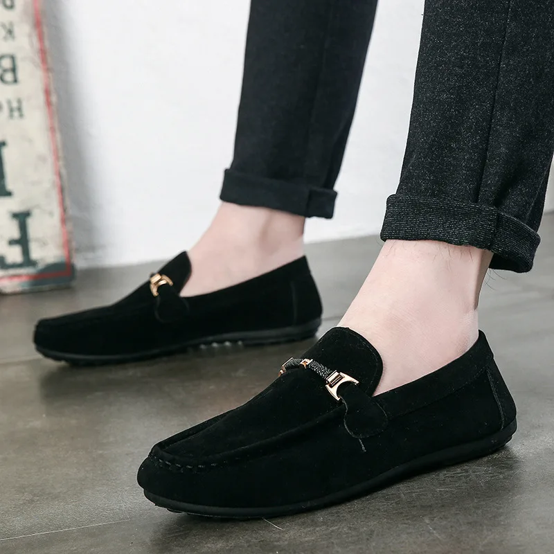Summer New Trendy Men's Shoes High Quality Soft Loafers Moccasins  Suede Casual Flats Outdoor Light Walking Men's Shoe Zapatos