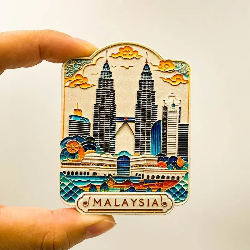 Malaysia Petronas Tower Refrigerator Magnet Personalized Creative Travel Souvenir Resin Three-dimensional Strong Magnetic Gift G