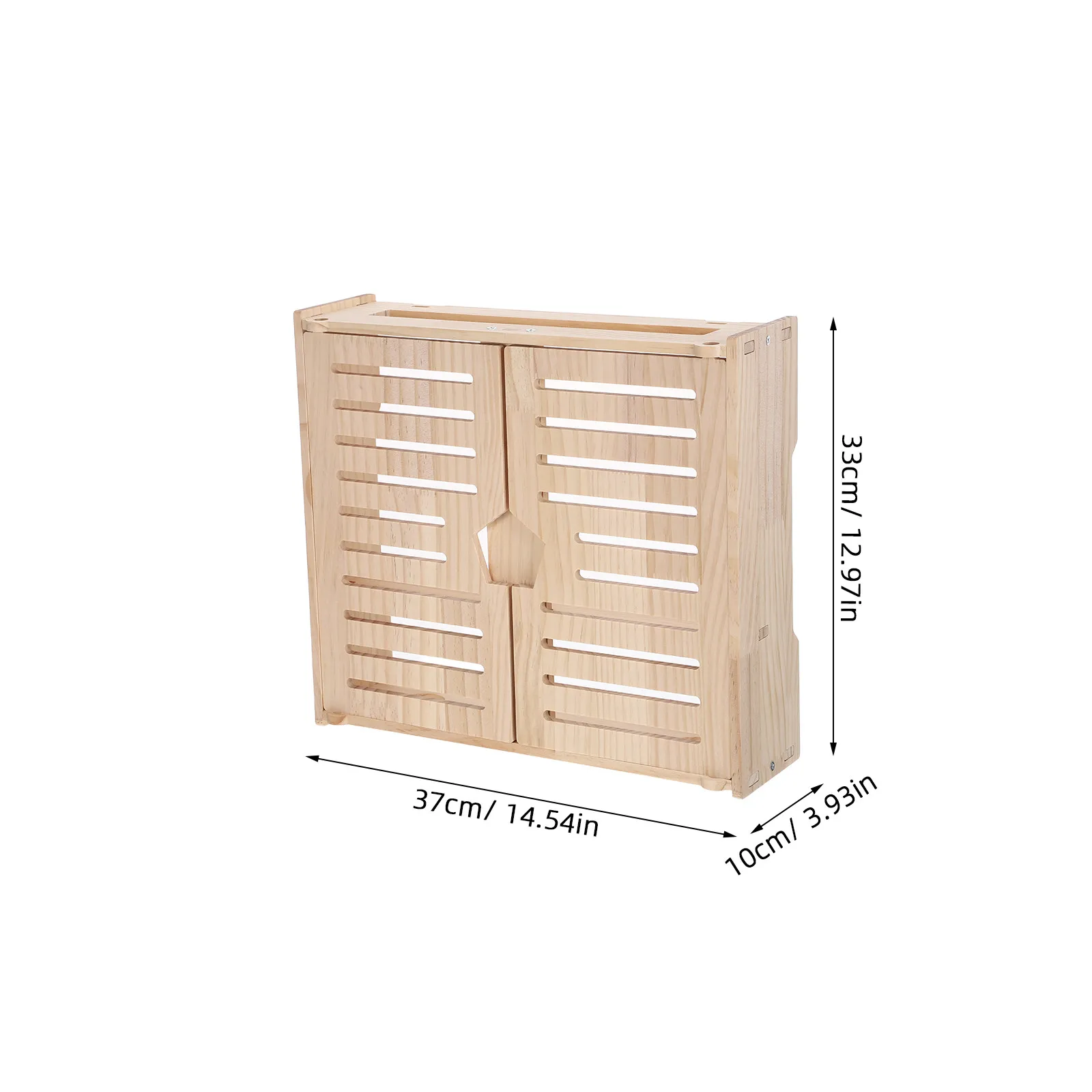 Wood WiFi Router Storage Box 2 Layer Wall Mount Cable Organizer Power Strip Holder Modem Cover Decorative