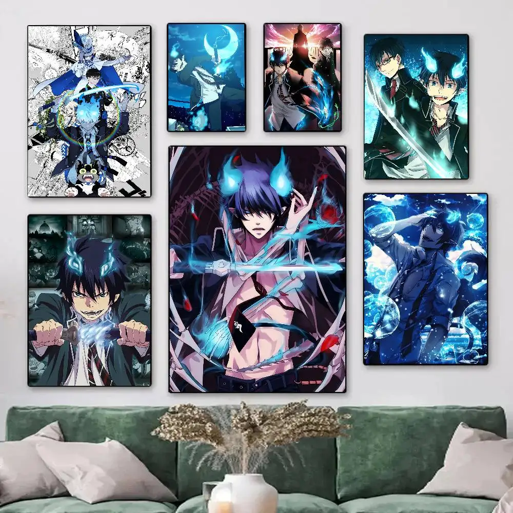 Pósteres de manga de anime japonés B-Blue E-Exorcist, impresión HD, decoración de pared vintage para el hogar, sala de estudio