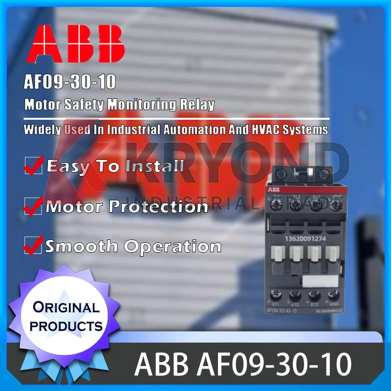ABB AF09-30-10 Contactor Three Pole Control Relay for Motor Protection Industrial Automation and Power Distribution Applications