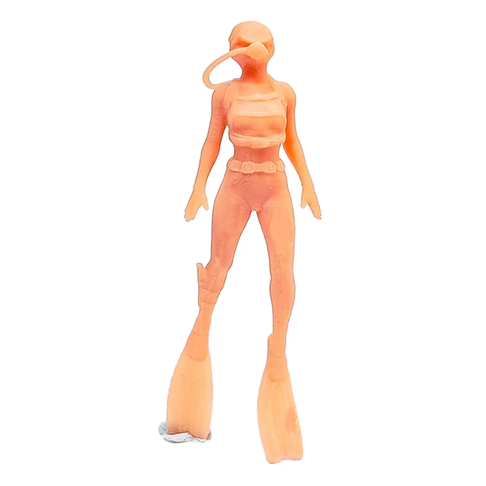 1/64 Diver Figurines Unpainted Figures Model, Miniature Scenes Swimmers