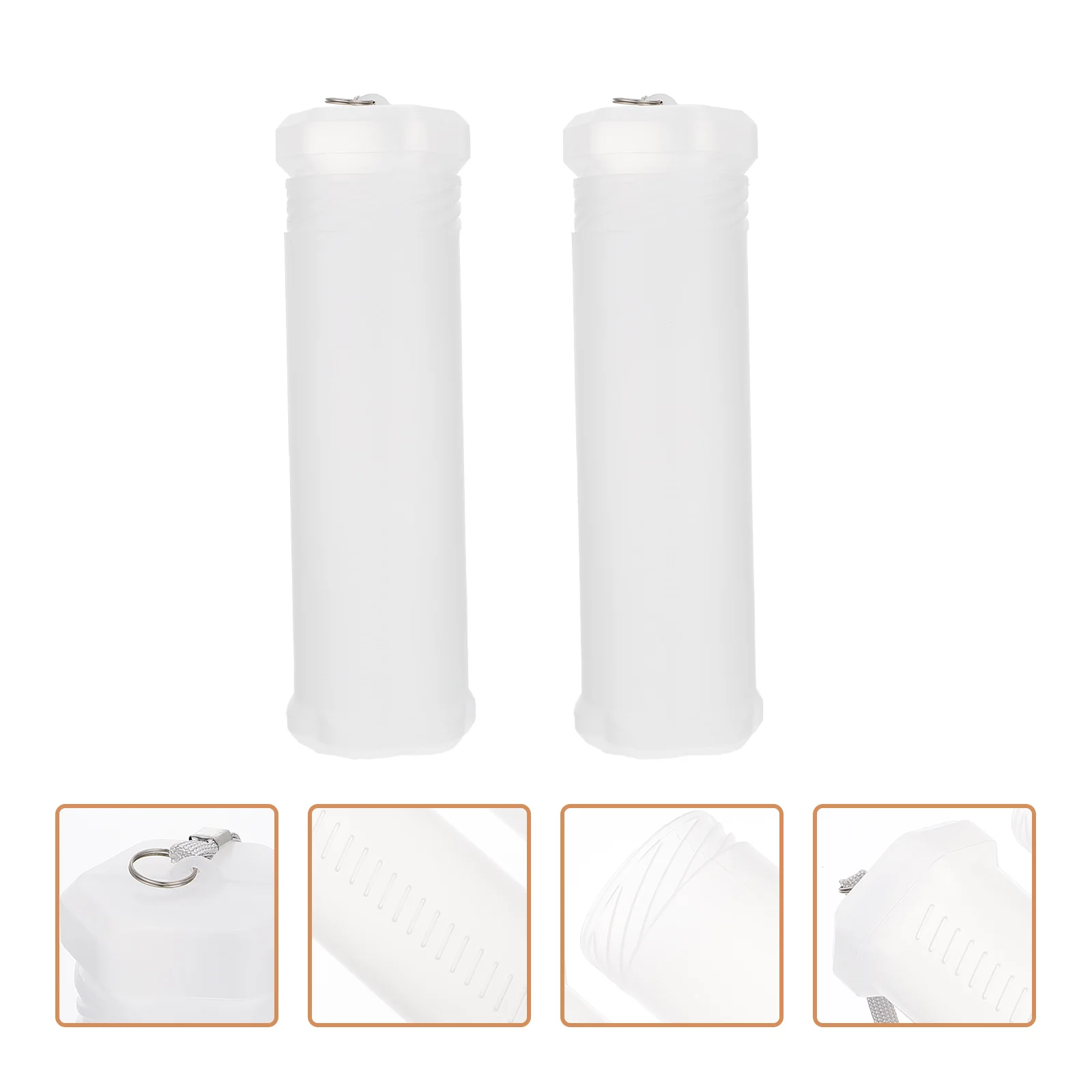 

2pcs Foldable Telescopic Pen Box Lightweight Plastic Pencil Container Stretchable Rope Design Portable for School