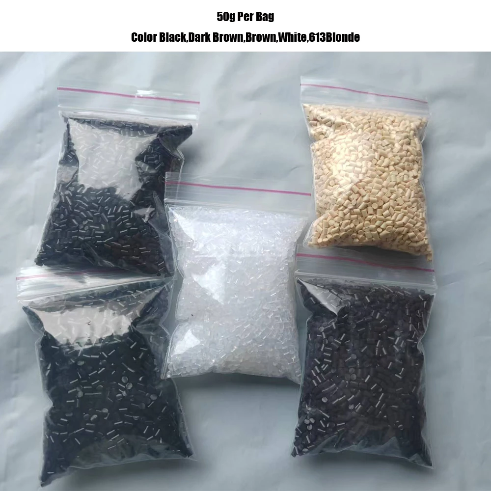 

6BagsX50g Жесткий итальянский кератиновый клей, сильная фиксация, нескользящие склеивания для наращивания волос - клей для наращивания волос