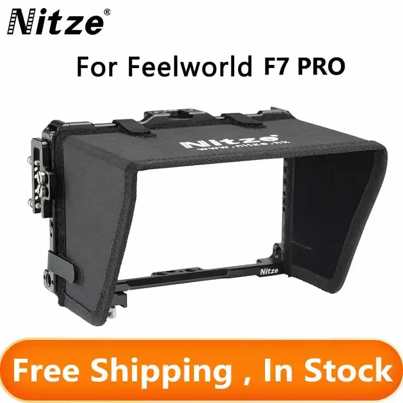 Nitze Monitor Cage For Feelworld F7 PRO 7'' With HDMI Cable Clamp And Sunhood Free Shipping New Product Hot