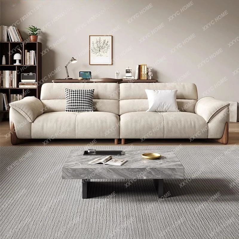 DD Cat scratching cloth sofa modern simple living room small apartment straight row cream wind retro wind technology cloth sofa