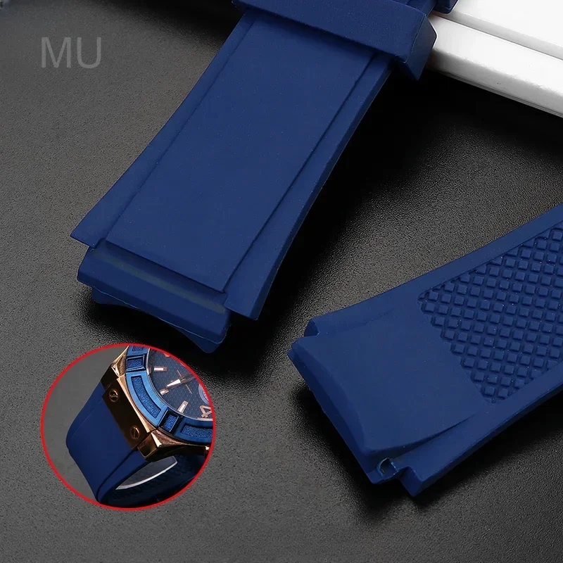 Durable Wear-resistant Sports Watchbands Stainless Steel Buckle for Guess W0247g3 W0040g3 W0040g7 Waterproof Silicone Strap 22mm