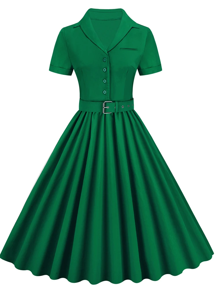 green swing dress Unique Vintage Green Plaid Ric Rac Swing Dress – Suzie's Bombshell Boutique main image 0