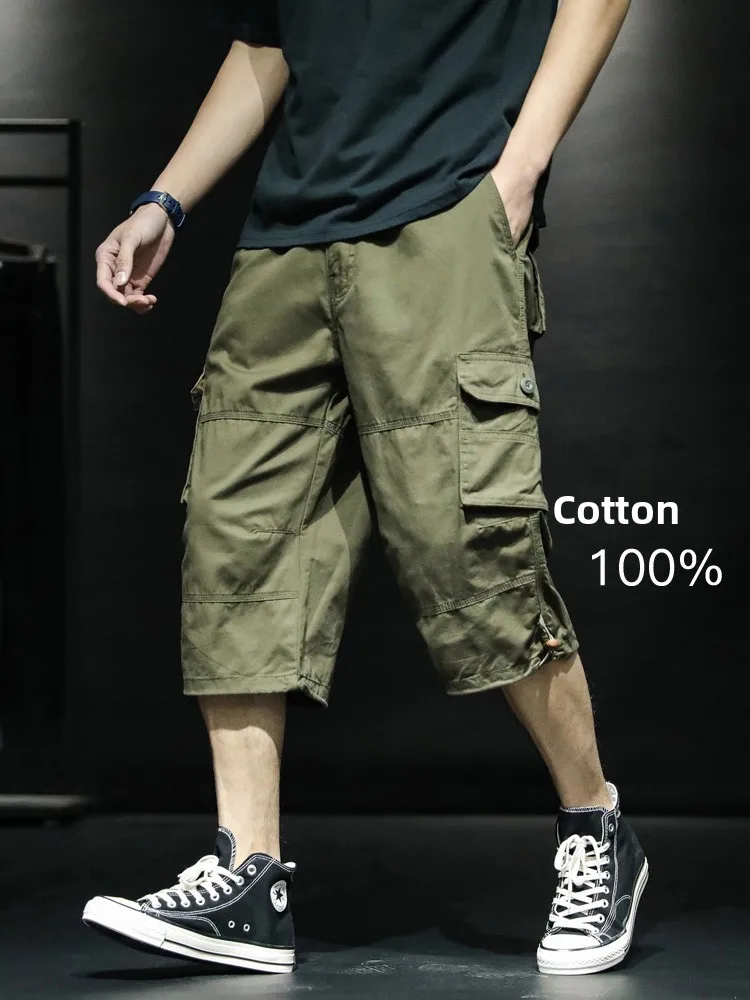 

Loose Fit Men's Cotton Cargo orts Casual Summer Camouflage Workwear Multi-ket Straight Leg Trendy mid Waist Length