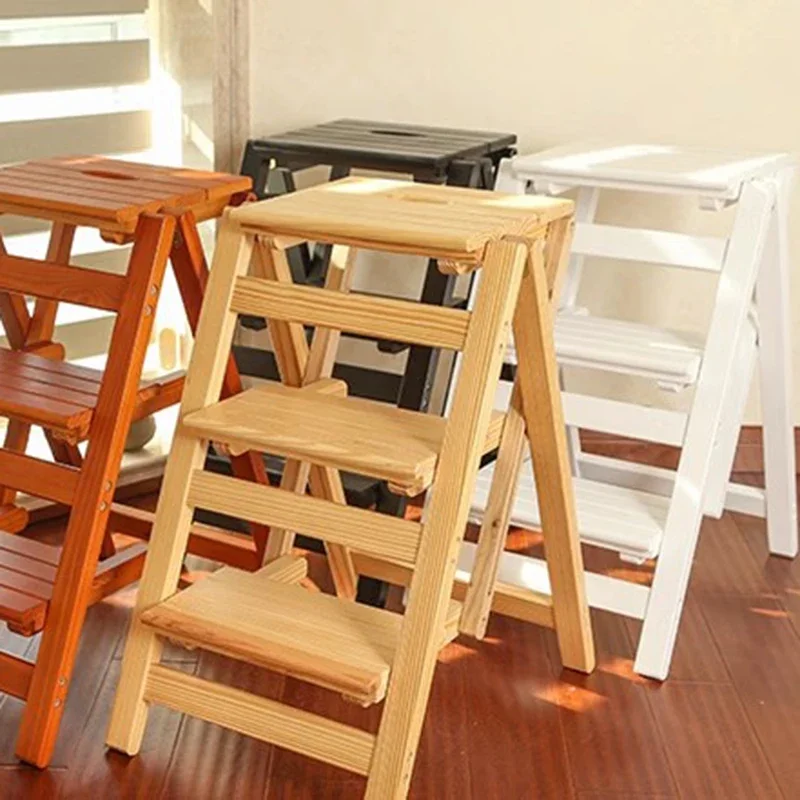 Platforms Wooden Compact Step Stools Foldable Stairs Toddler Multifunction Step Ladders Kids Decorative Escalera Home Furniture