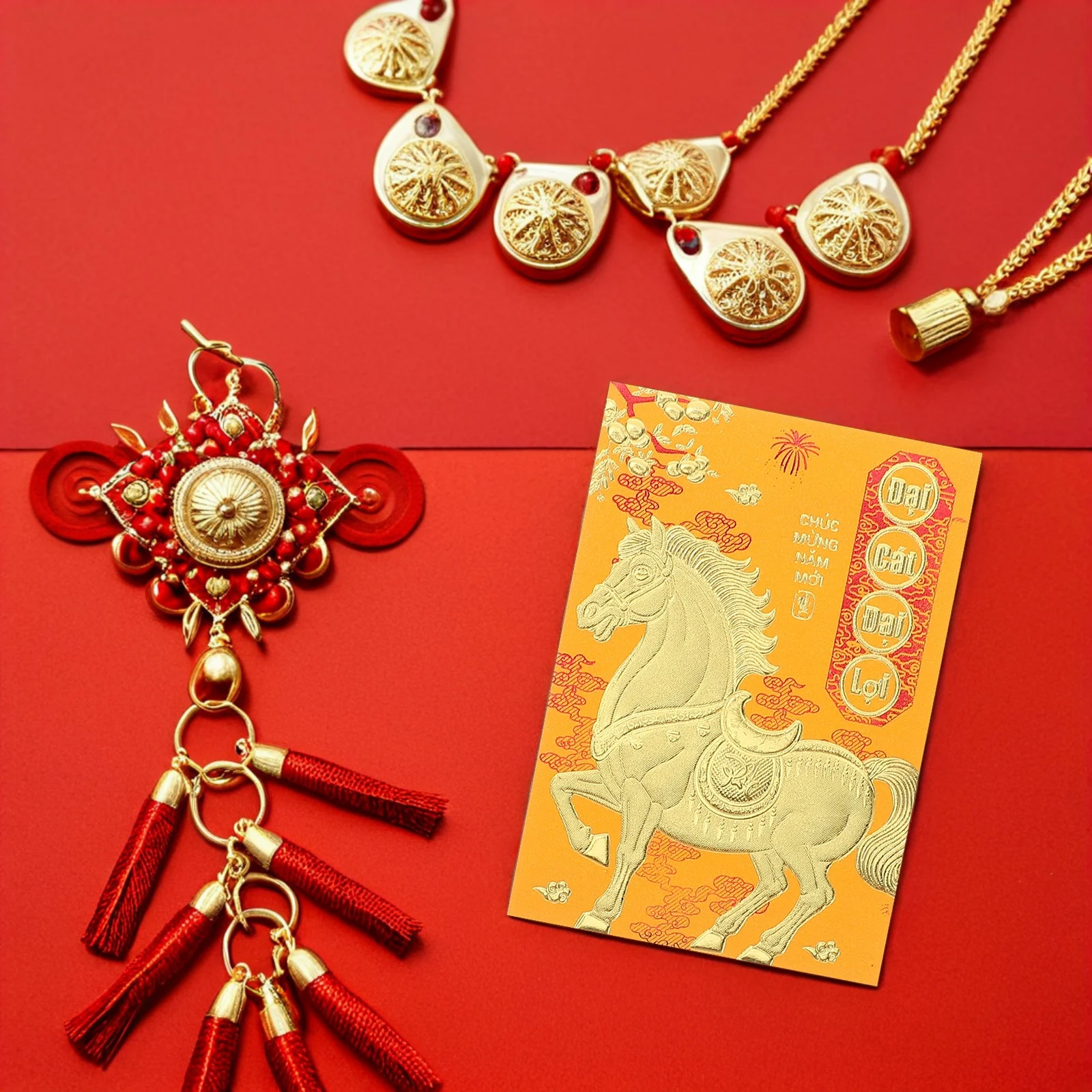 

120Pcs Vietnamese Red Envelopes for Lunar New Year 2026 Horse Year Design Traditional Li Xi Cash Pockets Bright Yellow Color