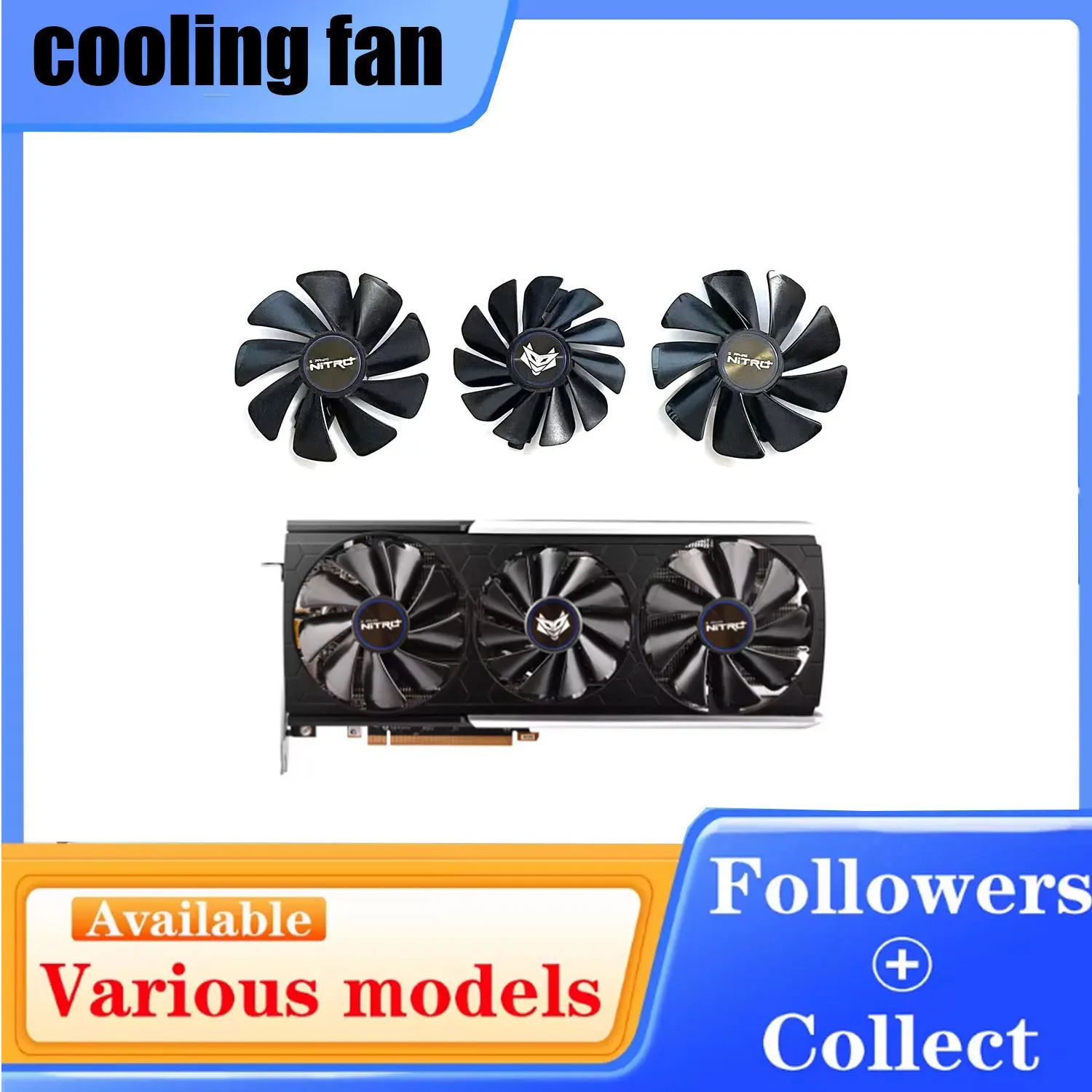 Original FD10015M2D FDC10H12S9-C 95MM 85MM 6PIN for Sapphire Rx 5700 5700XT 8GB Nitro + Special Edition Graphics Card Fan