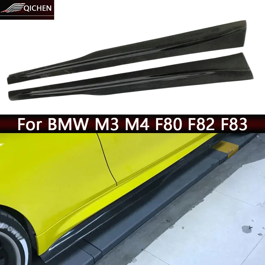 

For BMW M3 M4 F80 F82 F83 Carbon Fiber Side Skirt Splitters Cupwings Winglets Canards Side Skirts Apron Car Accessories body kit