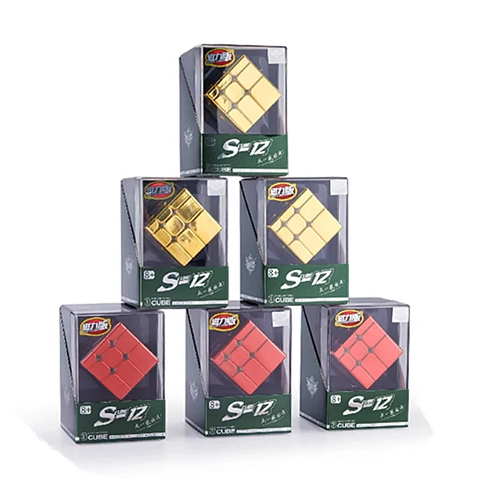 Cyclone Boy S12 Mirror Magnetic Magic Professional  Speed Cube Fidget Toys Electroplated Mirror Cubo Magico Gold electroplating