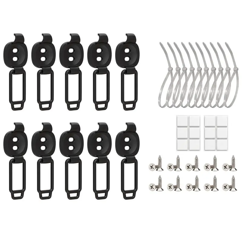 TKOH-Adjustable Elastic Cable Clips Cable Management For Home, Car, Under Desk,