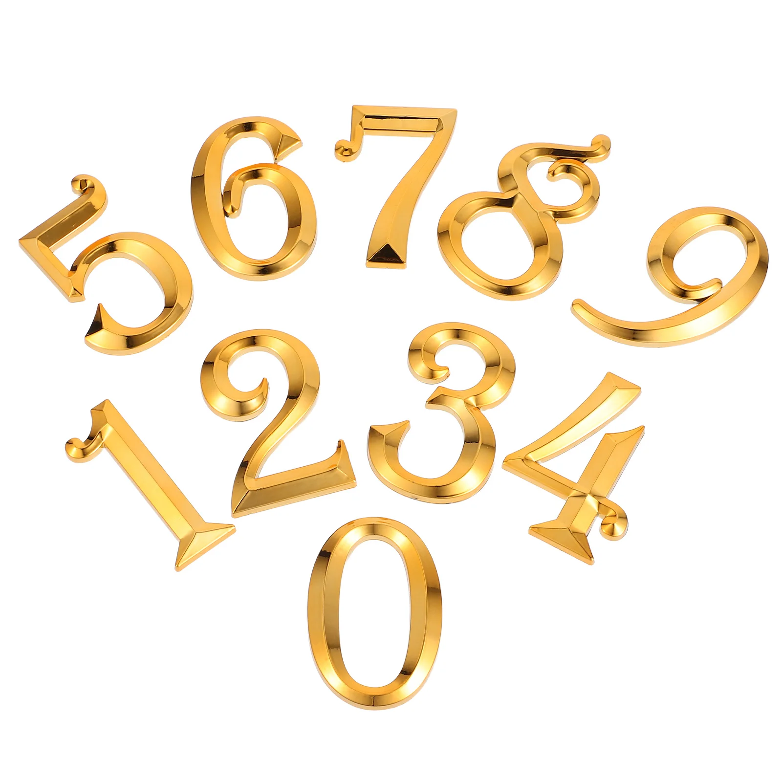 

10pcs Electroplating Three Dimensional Adhesive Silver Numbers Abs Durable Material Wide Application