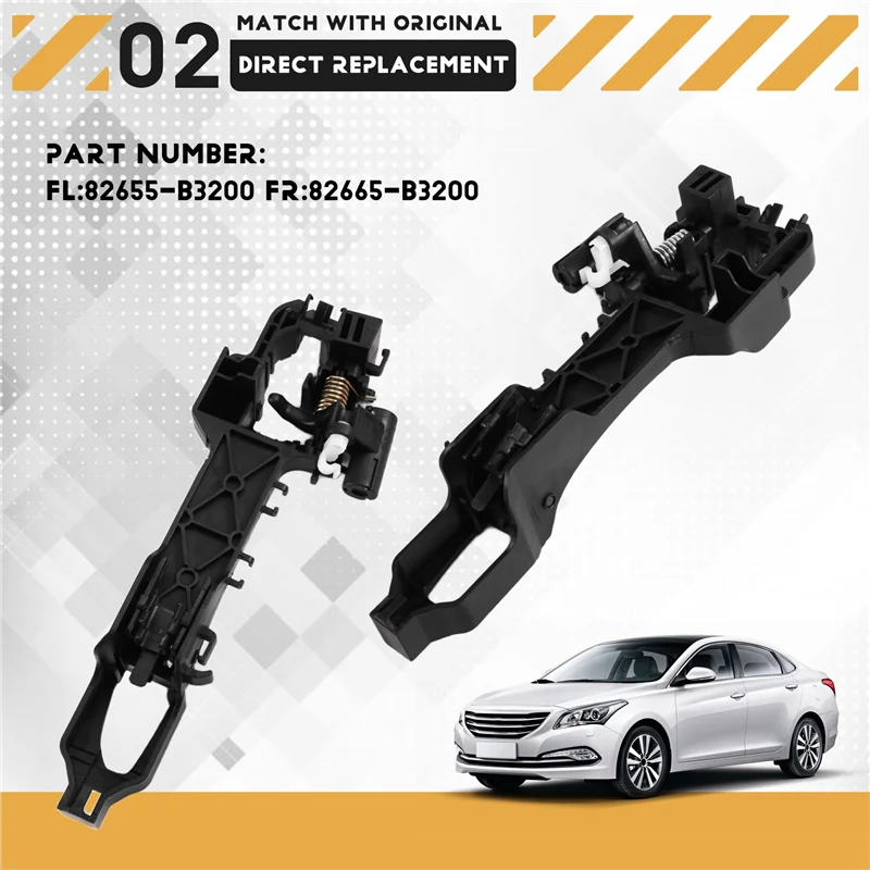 

1Pair Front Door Outer Handle Base Bracket 82655-B3200 82665-B3200 For Hyundai Mistra 2014-2019 82655B3200 82665B3200-M54K