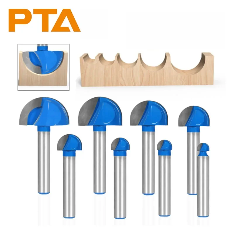 

1/4 Shank Ball Nose Router Bit Semi-Circular Slotting Cutter, Round-bottom Engraving Cutter, Semi-Circular Face Milling Cutter