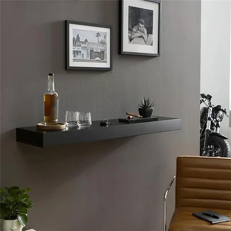 A23E-Modern Minimalist Wall Mount Wine Cabinet Wall Rack Floating Shelf Storage Rack